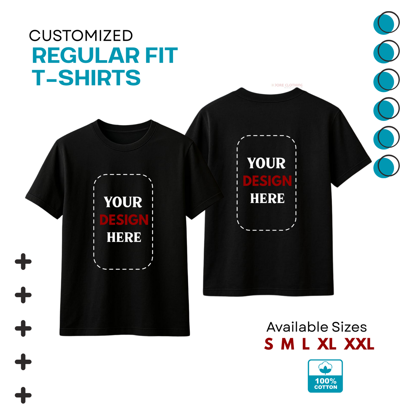Regular Fit T-Shirts 180 GSM With Customization (More than 10)