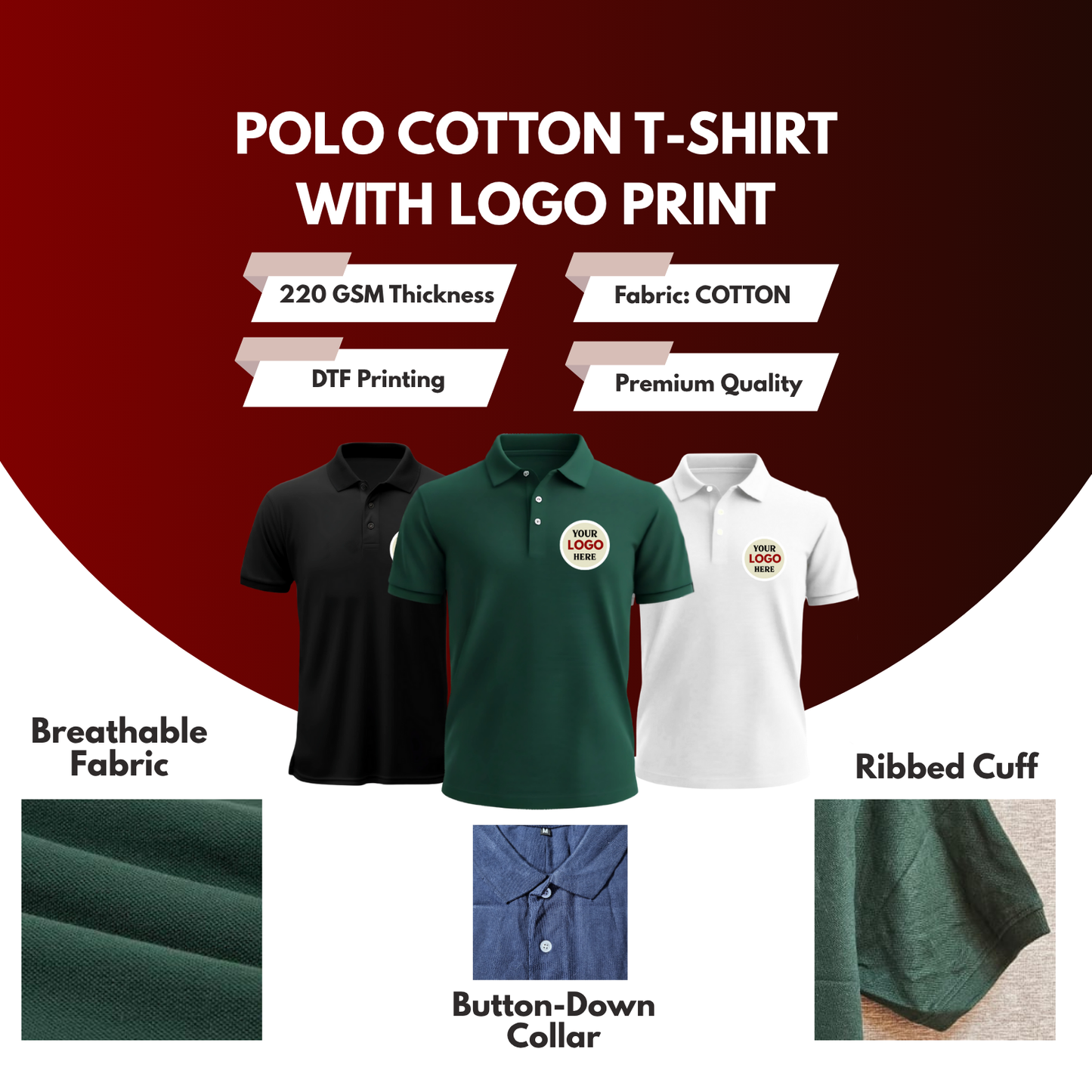 Customized Polo T-Shirts (Cotton)