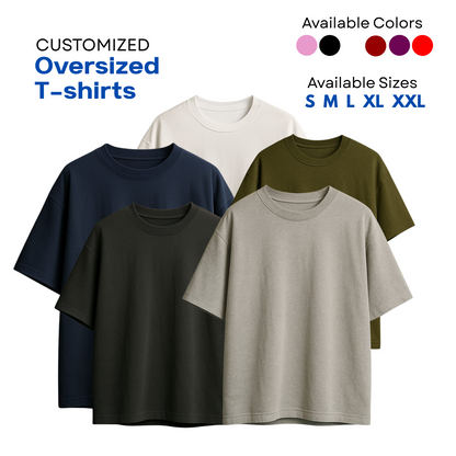 Oversized T-Shirts 240 GSM with customization (More Than 10)