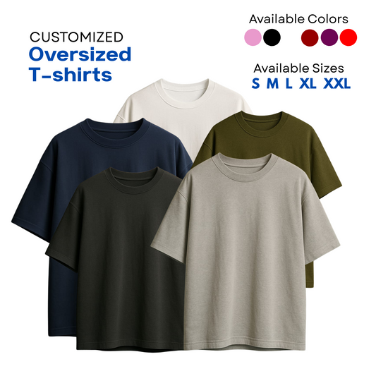 Oversized T-Shirts 240 GSM with customization (More Than 10)
