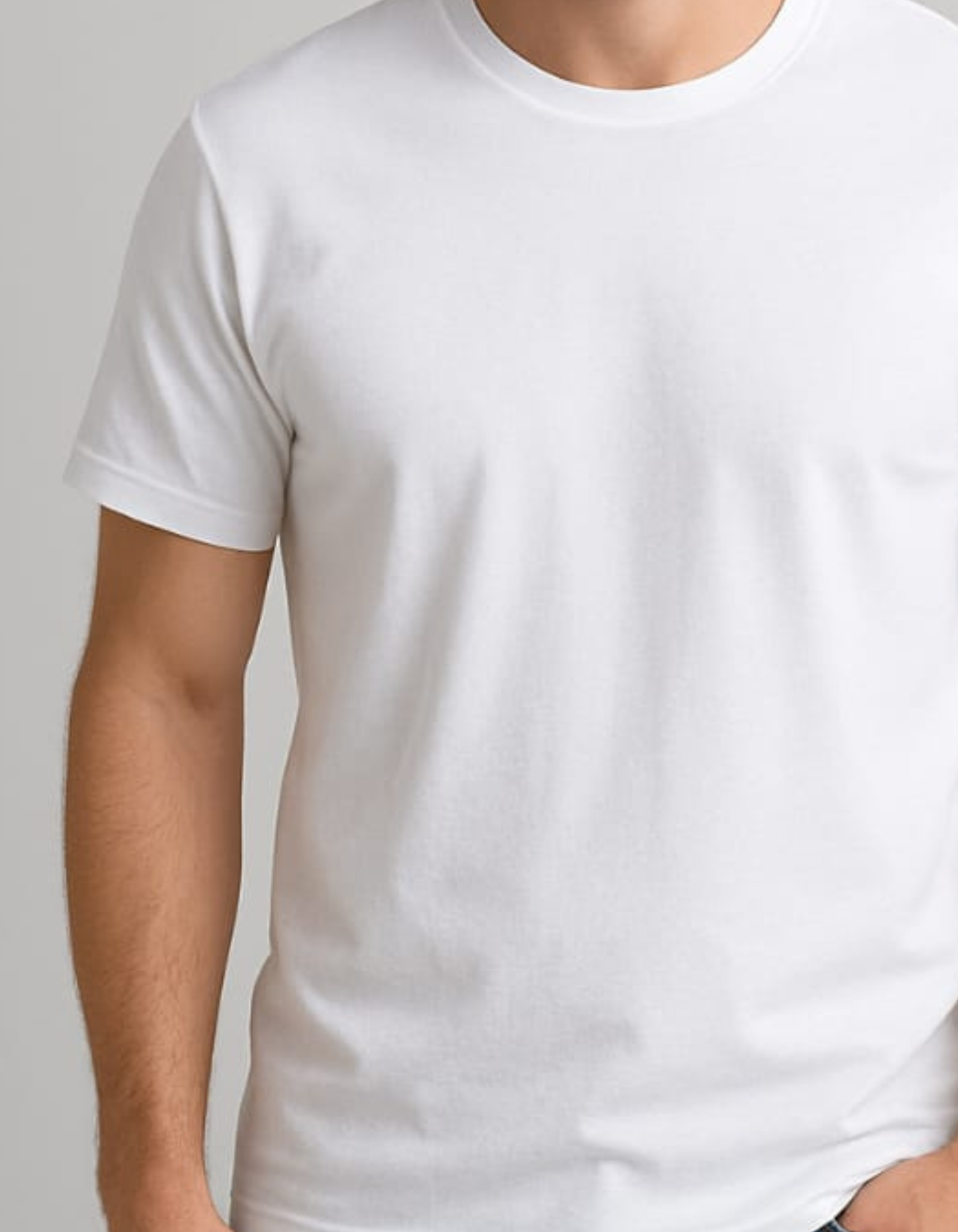 100% Cotton Round neck T-shirts [White]