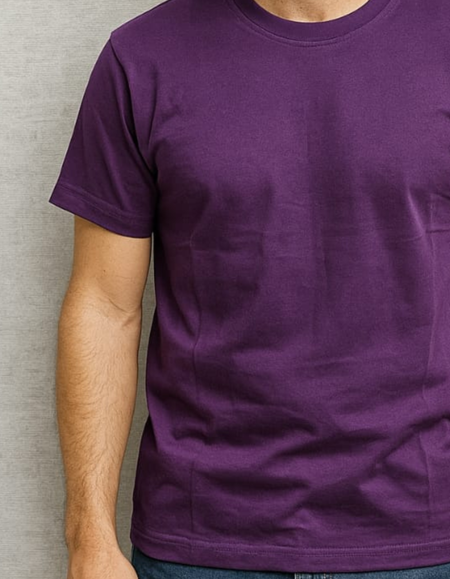 100% Cotton Round neck T-shirts [Purple]