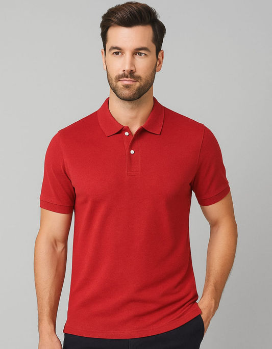 100% Cotton Polo T-shirt [Red]