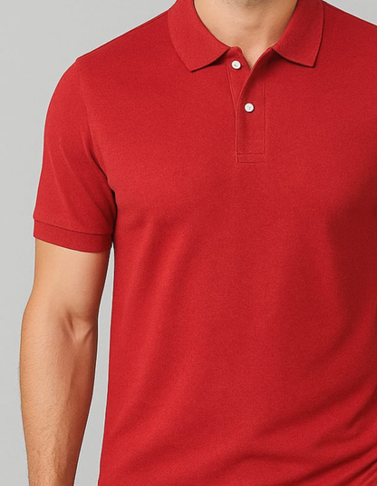 Poly-Cotton Polo T-shirt [Red]