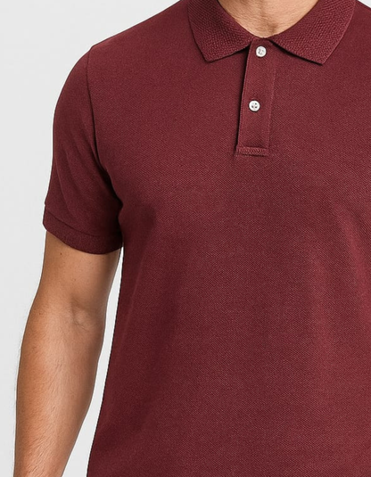 100% Cotton Polo T-shirt [Maroon]
