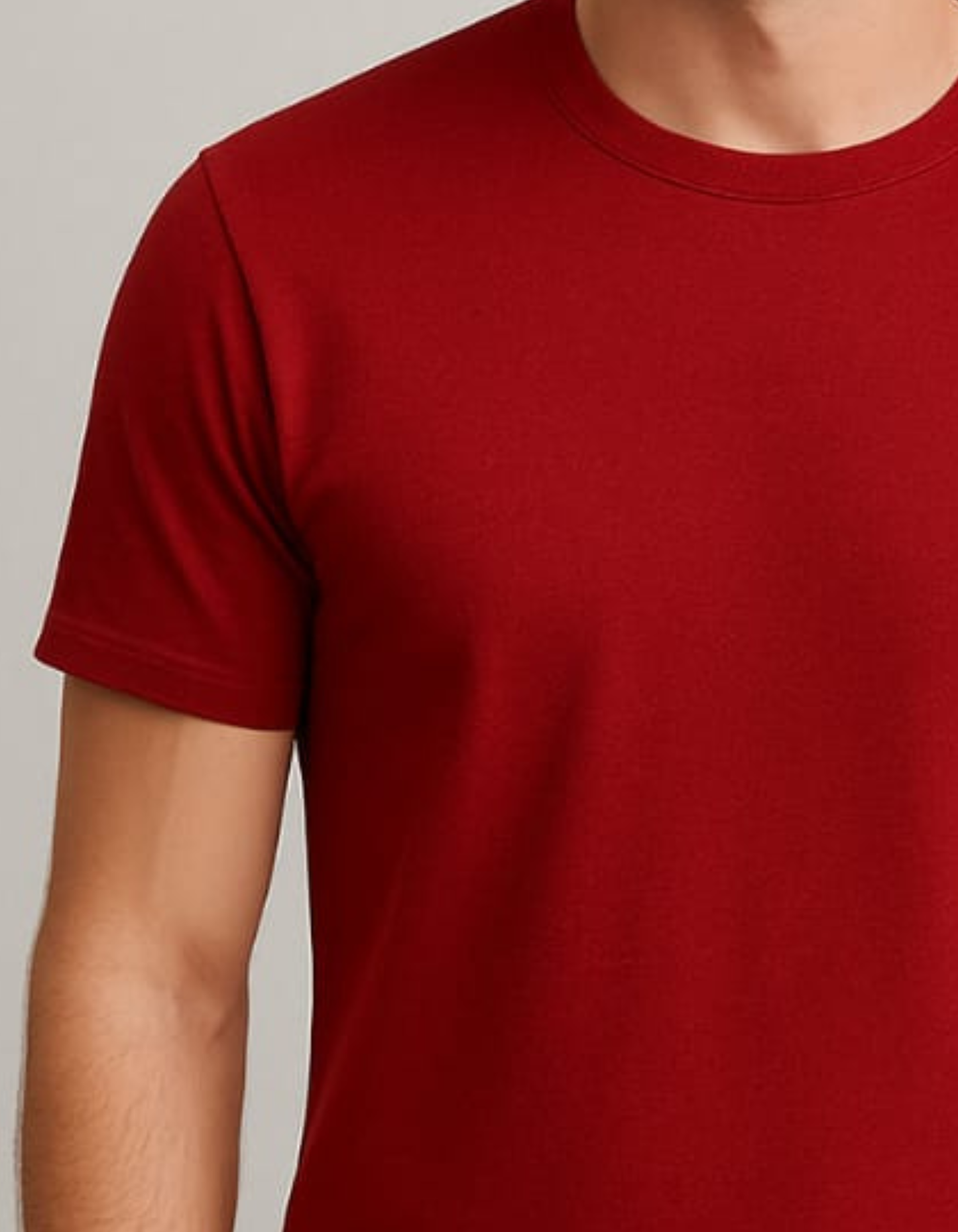 100% Cotton Round neck T-shirts [Red]
