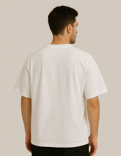Oversized French terry cotton T-shirts [White]