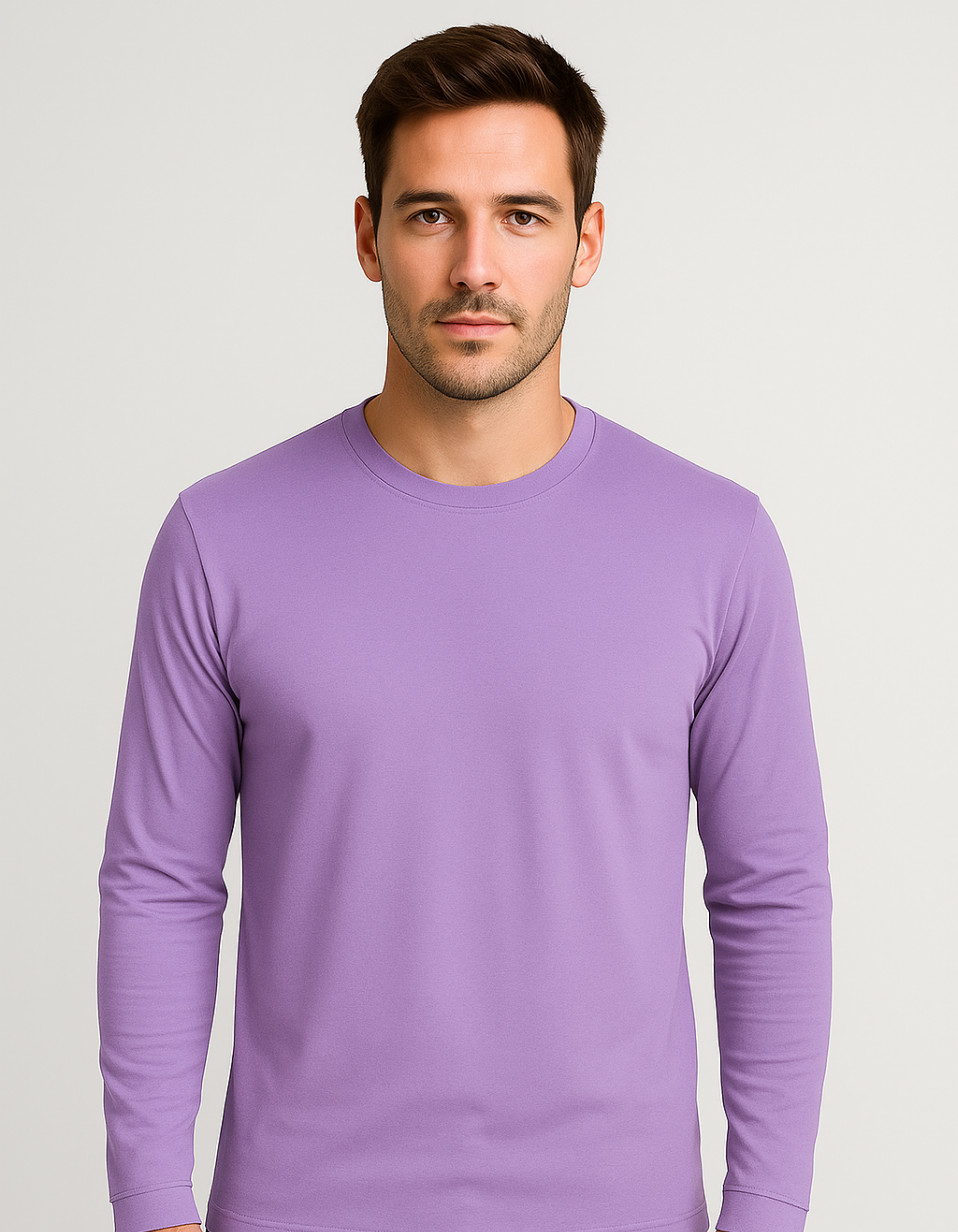 Round neck full hand T-shirts [Lavender]