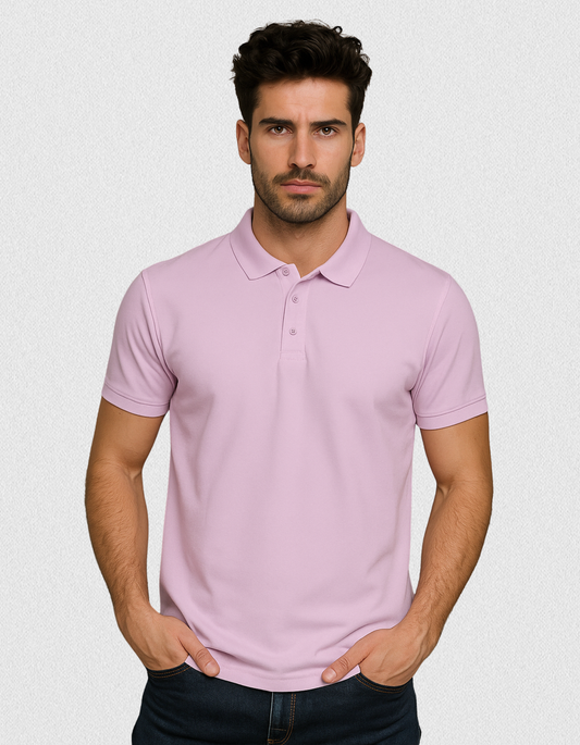Poly-Cotton Polo T-shirt [Lite Pink]