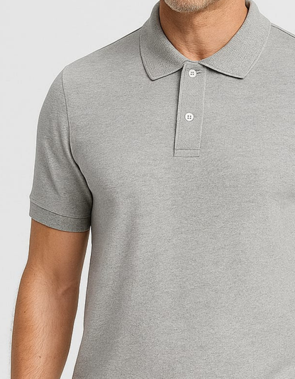 100% Cotton Polo T-shirt [Lite Grey Mélange]