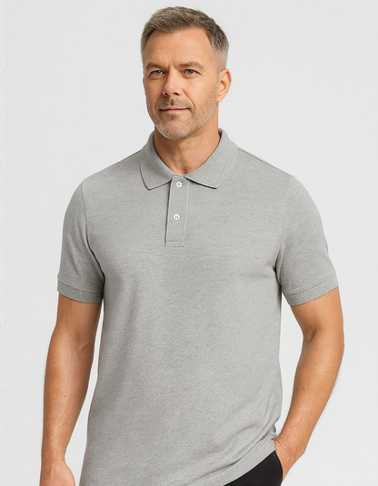 100% Cotton Polo T-shirt [Lite Grey Mélange]