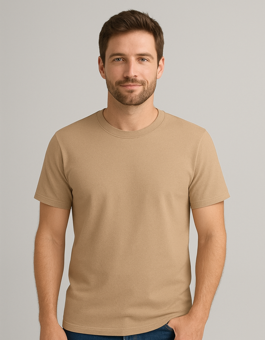 100% Cotton Round neck T-shirts [Sandal]