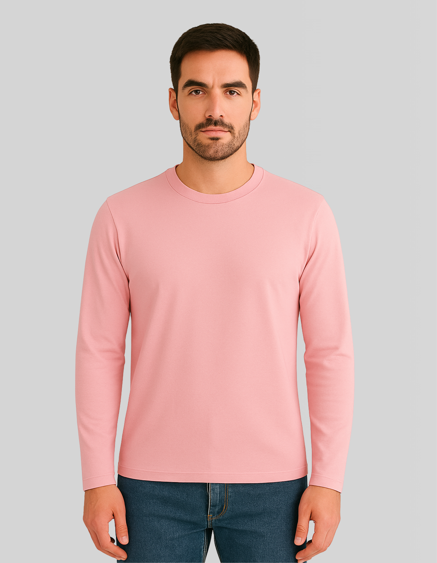 Round neck full hand T-shirts [Pink]